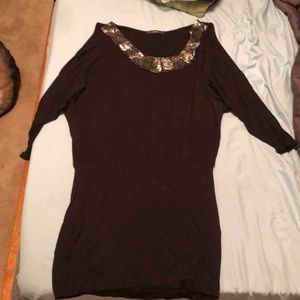 Black open shoulder club dress
